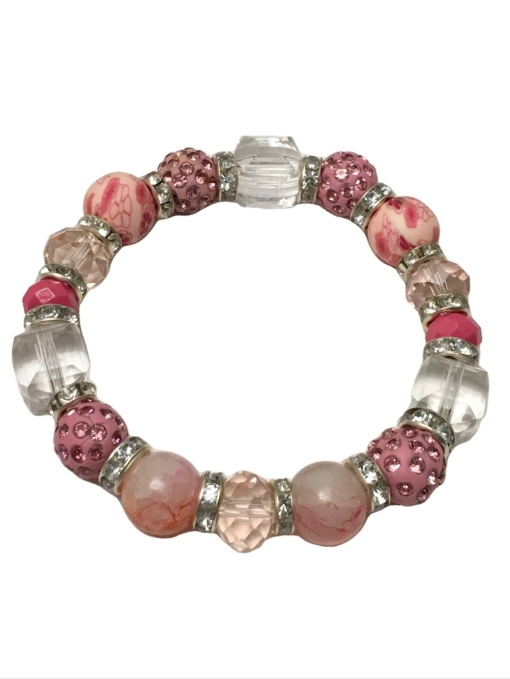 Pink Beaded Bracelet 🌸